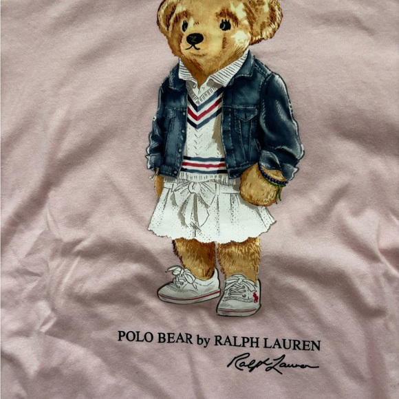 Pink Ralph Lauren Bear Tee (kids size) - Picture 2 of 4